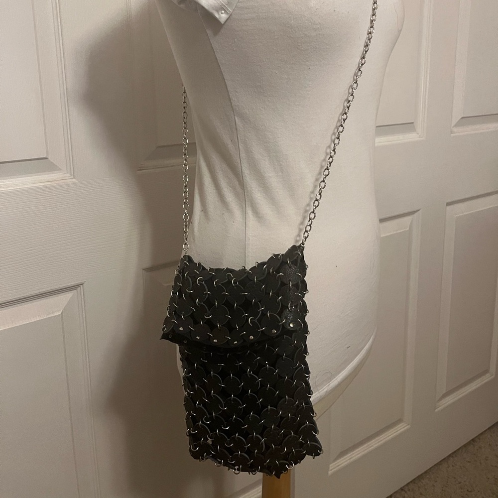 Chainlink Leather Crossbody Bag